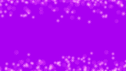 Abstract background with a variety of colorful snowflakes. Big and small.