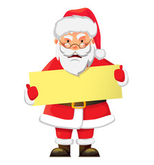 Santa Claus holding banner