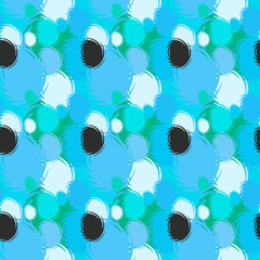 Seamless background pattern with various colored circles.