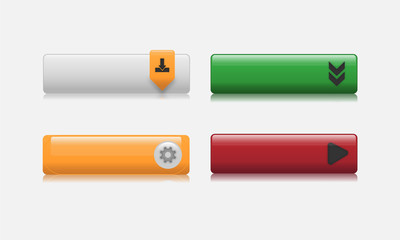 action buttons with different styles and shapes. Action button vector for web