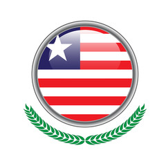 liberia flag button. liberia flag icon. Vector illustration of liberia flag on white background.