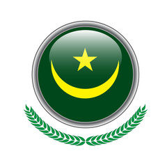 mauritania flag button. mauritania flag icon. Vector illustration of mauritania flag on white background.