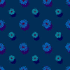 Seamless background pattern with various colored circles.