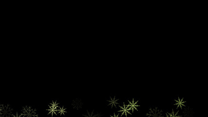 Abstract background with a variety of colorful snowflakes. Big and small.