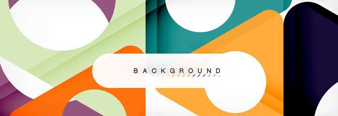Geometric background, circles and triangles shapes banner. Illustration for business brochure or flyer, presentation and web design layout