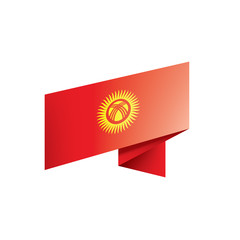 kirghizia flag, vector illustration on a white background