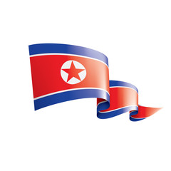 Obraz premium North Korea flag, vector illustration on a white background