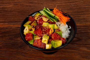 Raw tuna with avocado