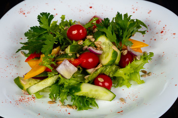 Vegetables salad with herbs