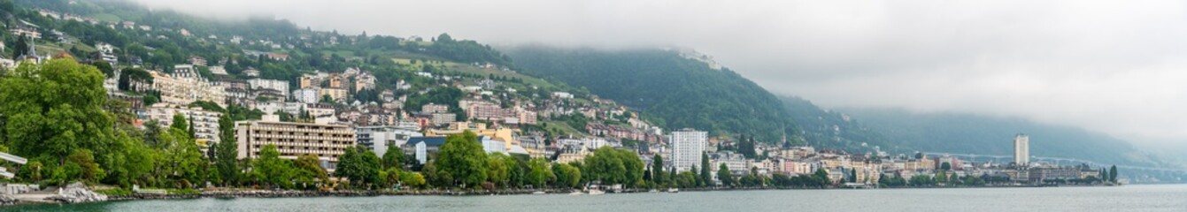 Fototapeta na wymiar Switzerland, Montreux and lake Leman view