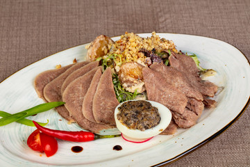 Sliced beef tongue snack