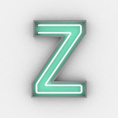 neon sign alphabet 3d render