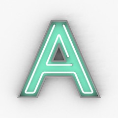 neon sign alphabet 3d render