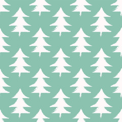 Endless Christmas Pattern with Christmas trees