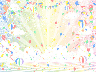 花火 紙吹雪 バルーン レインボー背景 Background Wall Mural Backgrou Kid A 花火 紙吹雪 バルーン レインボー背景 Background Wall Mural Backgrou Kid A