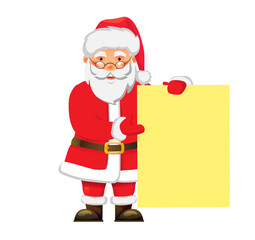 Santa Claus holding banner