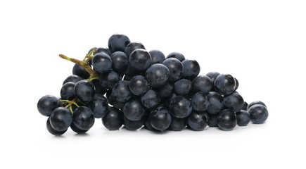 Dark grapes isolated on white background