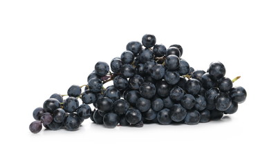 Dark grapes isolated on white background