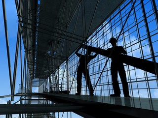 Silhouette of the worker