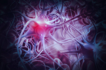 Neurons on scientific background
