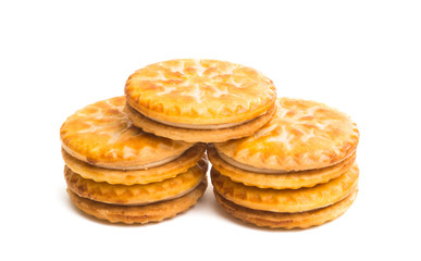 double biscuits with cream isolated