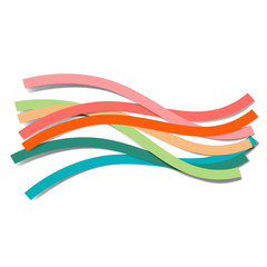 Abstract background with Colorful paper cut shapes on isolated white background. Vector design layout.