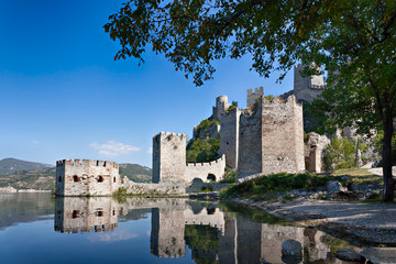 Old medieval The Golubac Fortress, Serbia in September 2009