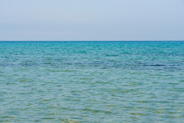 Fototapeta na wymiar Caribbean turquoise water beach reflection aqua perspective background