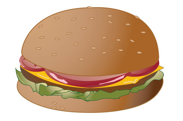 Icon of Colorful Tasty Burger