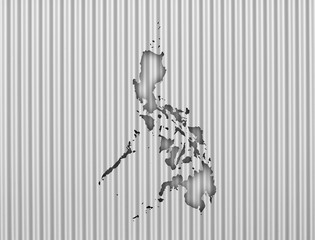 Karte der Philippinen auf Wellblech