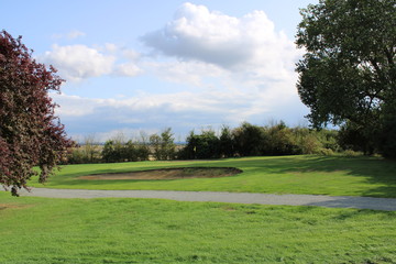 View from rough to protected green