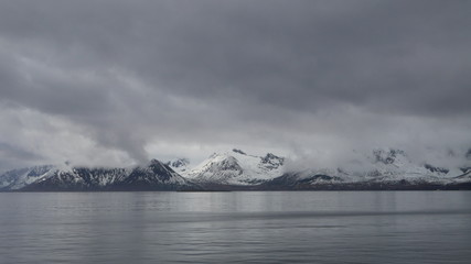 Fjord view at night