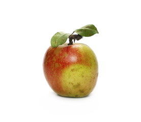 Organic apple isolated on white background