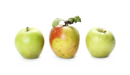 Organic apples isolated on white background