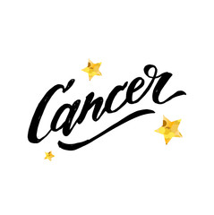 Cancer lettering Calligraphy Brush Text horoscope Zodiac sign