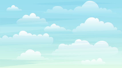 Sky and white clouds background. Sunny day sky. Background for web ads and banners 