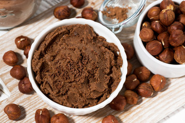 homemade chocolate nut paste, top view