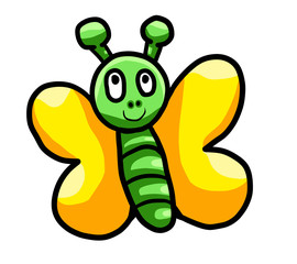 Happy Green Butterfly