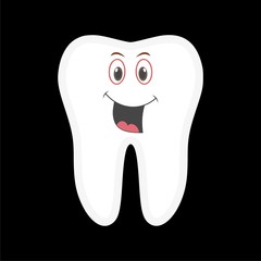 Smiling tooth icon, Tooth vector icon
