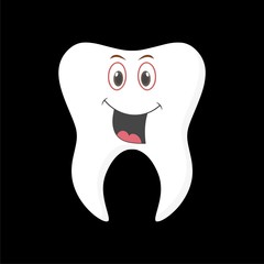 Smiling tooth icon, Tooth vector icon