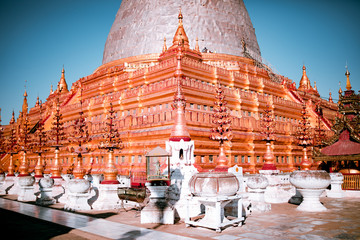 Buddha temple in the sunset dawn