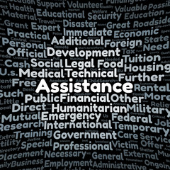 Assistance word cloud