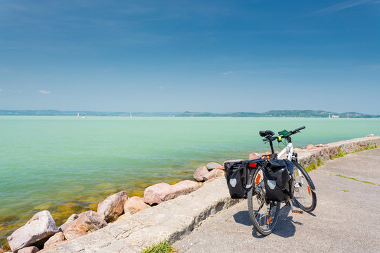 Balaton Lake, Hungary. Touring Bicycle