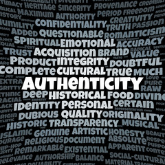 Authenticity word cloud