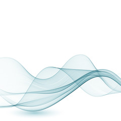 Abstract smooth color wave vector. Curve flow blue motion illustration. Smoke design.