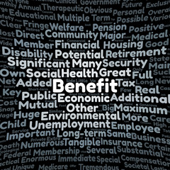 Fototapeta premium Benefit word cloud