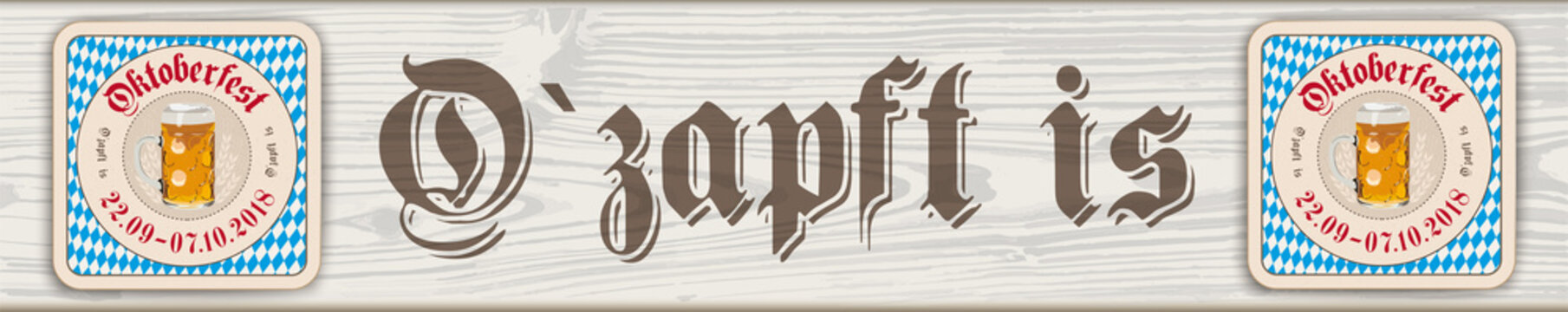 Oktoberfest 2018 O'zapft is Header Bierdeckel