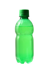 Green water bottle isolated with clipping path.