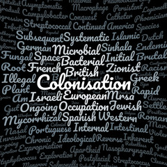 Colonisation word cloud