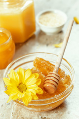 sweet honey on the table